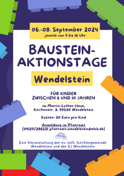 Baustein-Aktionstage in Wendelstein vom 04.09. bis 06.09.2024