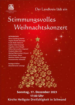 Traditionelles Weihnachtskonzert des Landkreises Roth in Schwanstetten