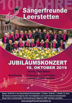Jubiläumskonzert: 100 Jahre Sängerfreunde Leerstetten