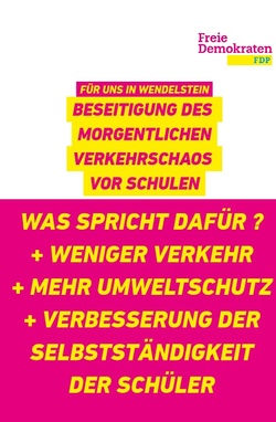 Die FDP Wendelstein setzt sich für Pläne gegen „Elterntaxis“ ein