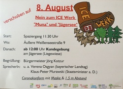 08. August: Kundgebung gegen das ICE Werk