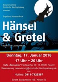 »Hänsel & Gretel« im Kunstcafé »Bernstein« am 17. Januar um 17 Uhr und 20 Uhr