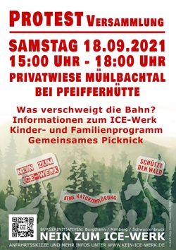 ABGESAGT !! Protest Versammlung - Kein ICE Werk in Schwarzenbruck/ Burgthann/ Mimberg