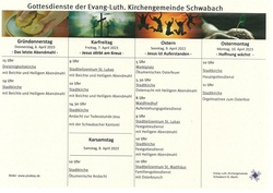Gottesdienste in der Karwoche und an Ostern in Schwabach - St. Martin