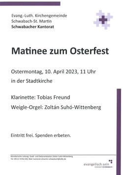 Matinee zum Osterfest in der Stadtkirche Schwabach